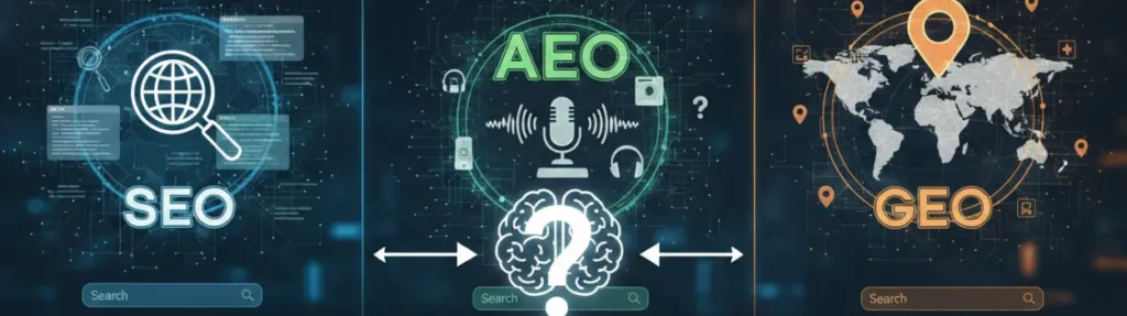 Difference Between SEO AEO and GEO